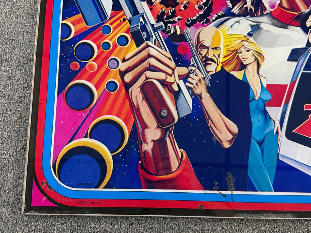 Atari Airborne Avenger Pinball Machine Game Backglass ORIGINAL