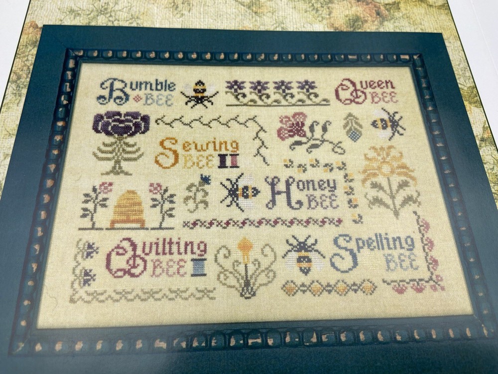 Elizabeth’s Needlework Designs Antique Bee Sampler Cross Stitch Pattern 9P
