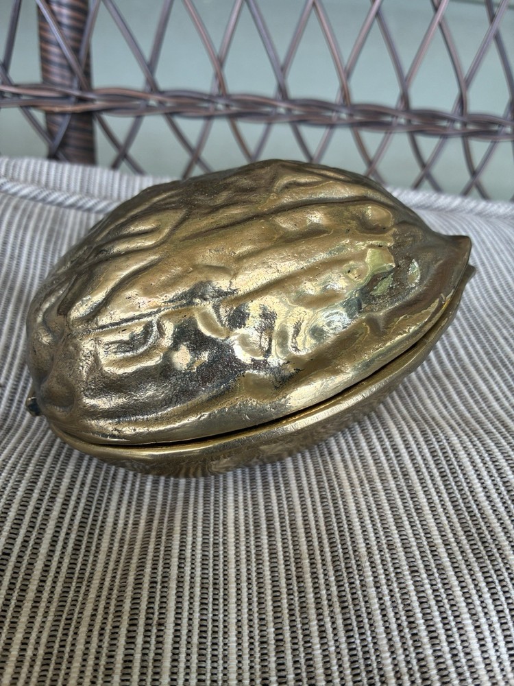 Vintage Solid Brass Nut Cracker Walnut Shaped NutCracker