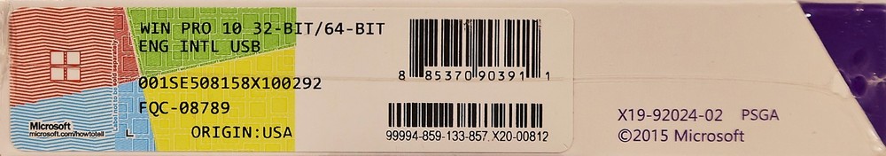 MICROSOFT WINDOWS PRO 10 32/64 BIT -- 2 UNOPENED/UNUSED COPIES