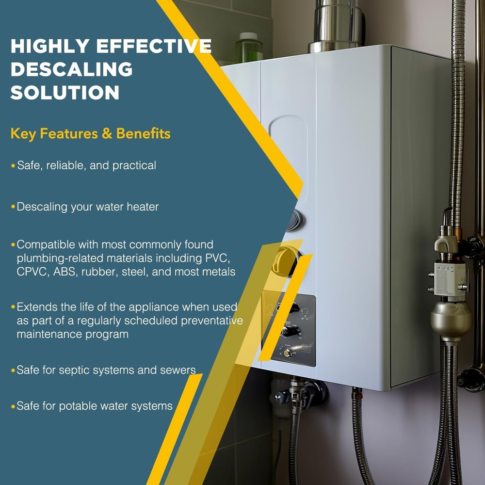 Tankless Water Heater Descaler - Quart (32 oz) Premium Descaler for Tankless Wat