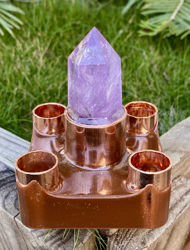 Orgone Cloudbuster with Amethyst Scepter Point & Copper Pipe
