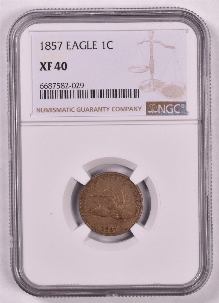 1857 Flying Eagle Cent - NGC XF40