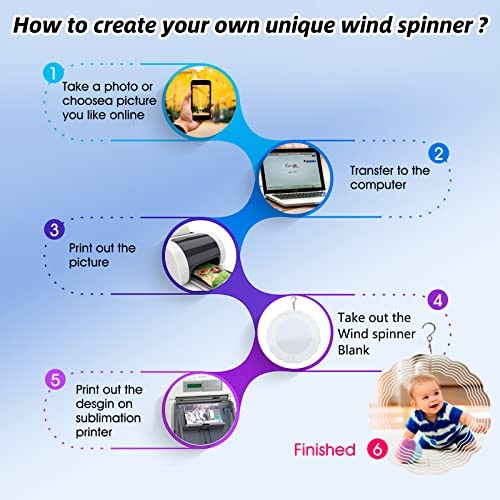 Pack Sublimation Wind Spinner Blanks 8 Inch Wind Spinners 8 Inches 5