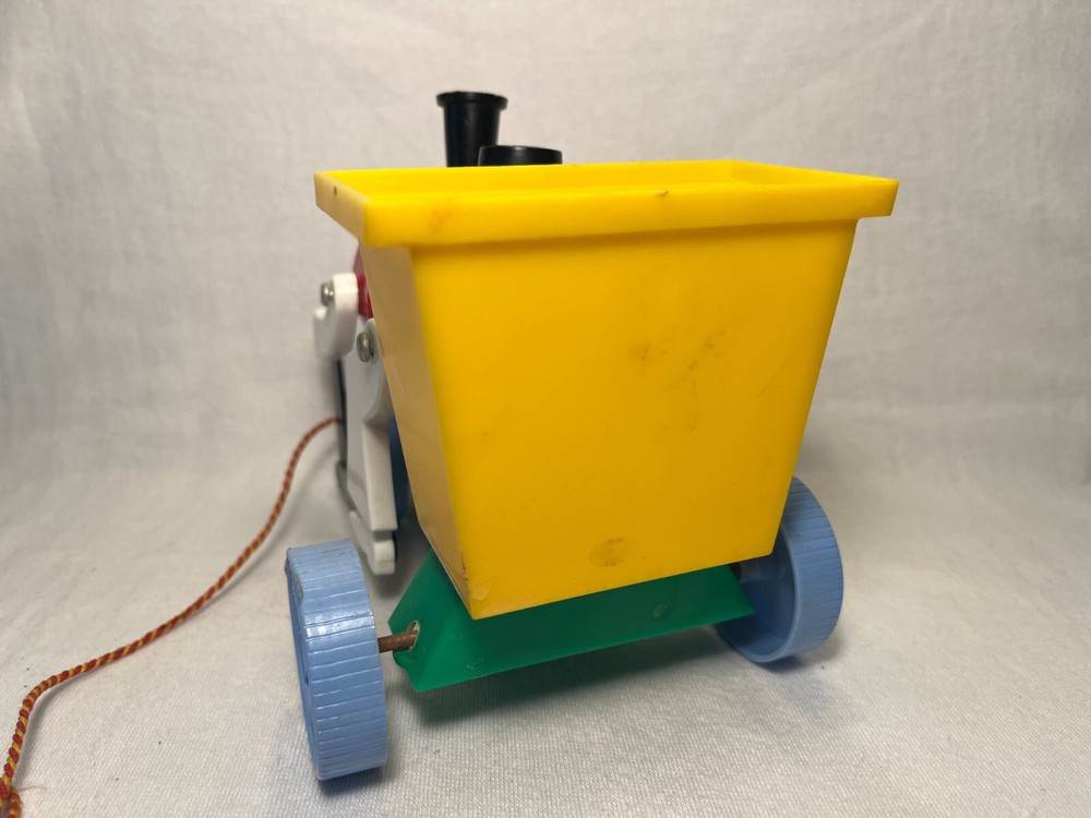 Vintage Plastic Pull Toy Train Engine Arms Legs Face 1950's-60's