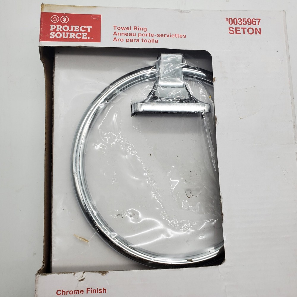 Project Source Seton Chrome Finish Wall Mount Towel Ring