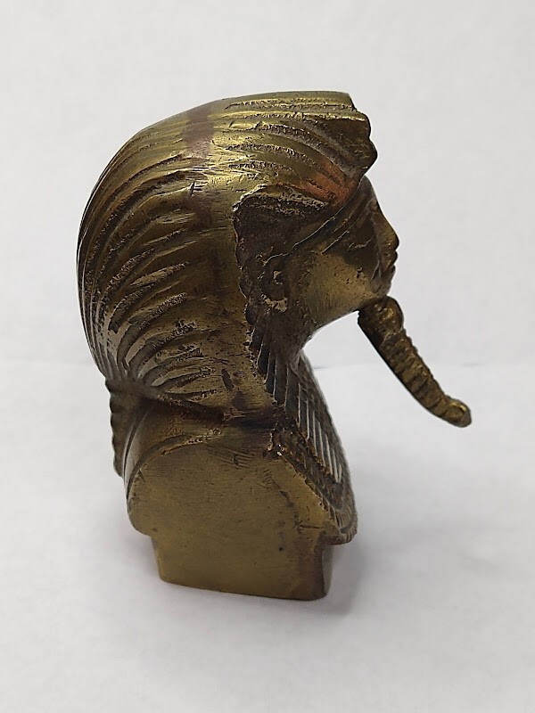 Vintage Brass Bust Egyptian Pharaoh