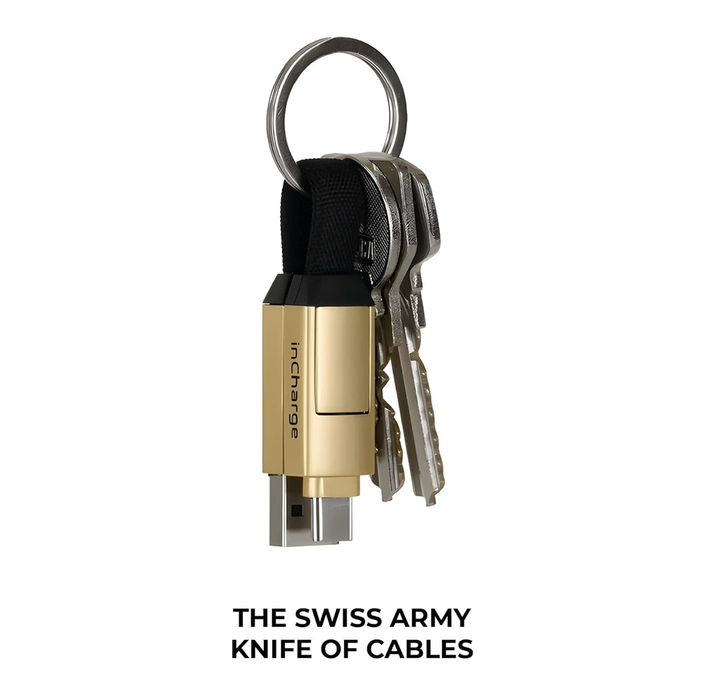 Rolling Square Incharge 6 - Keychain USB C Charger Cable, Lightning Cable