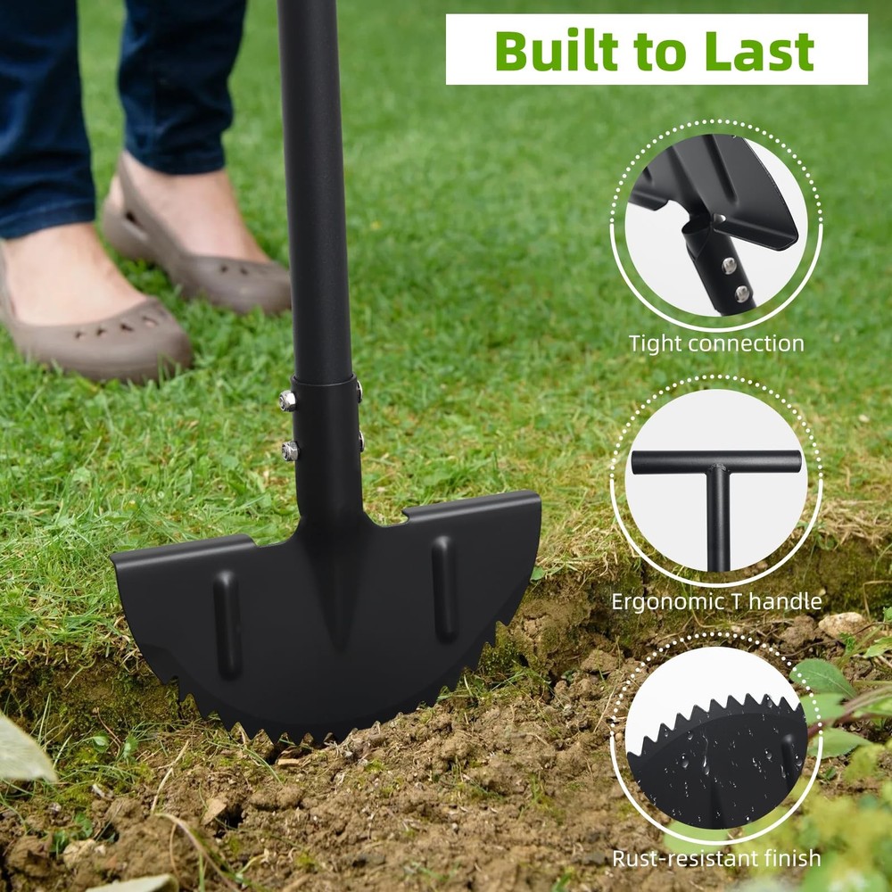 Edger Lawn Tool, Heavy Duty 49 Inch Border Edger with Half Moon Sharp Blade, ...