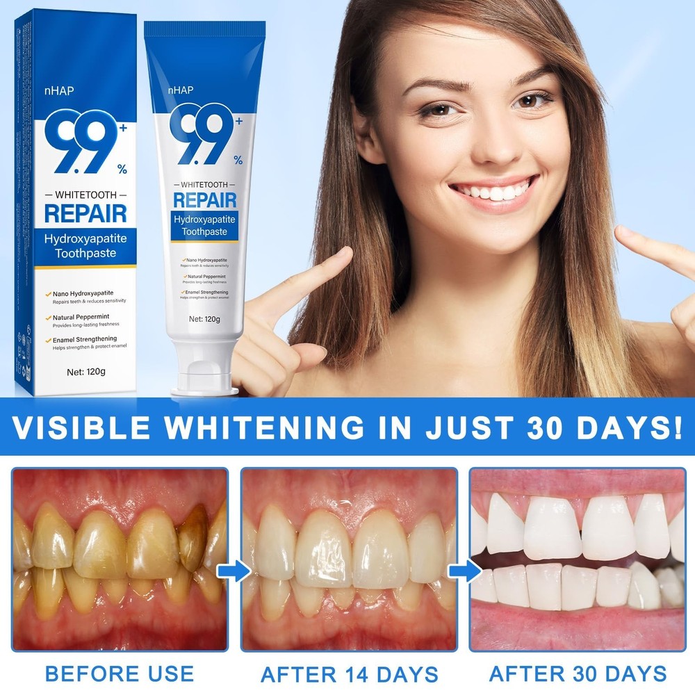 9.9% Hydroxyapatite Toothpaste, Nano Hydroxyapatite Toothpaste Protects Ename...