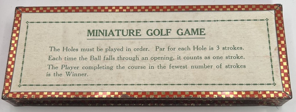 Vintage Tin Litho Miniature Handheld Golf Game - Rare! Inside VG, Case has Rust
