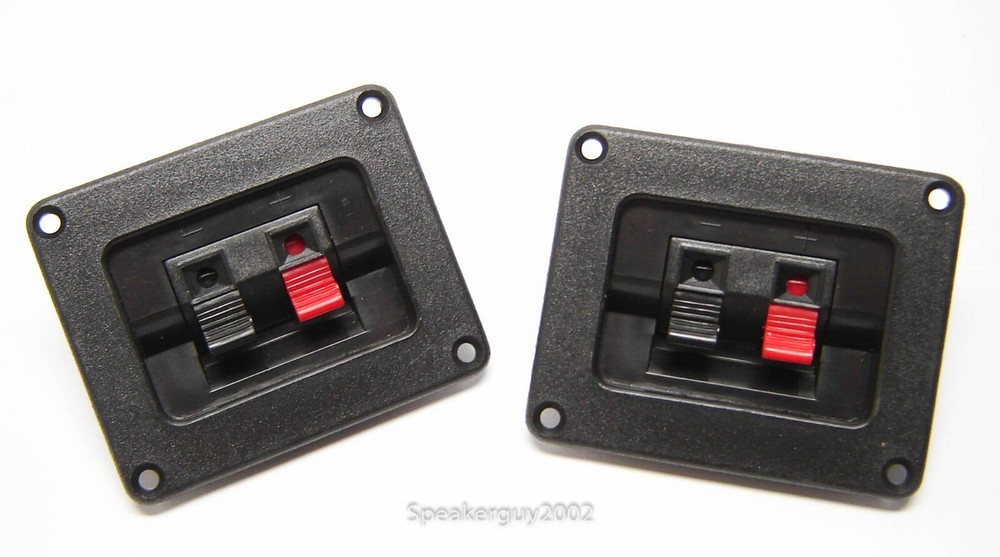 Pair of Spring Push Button Speaker Terminal Cups