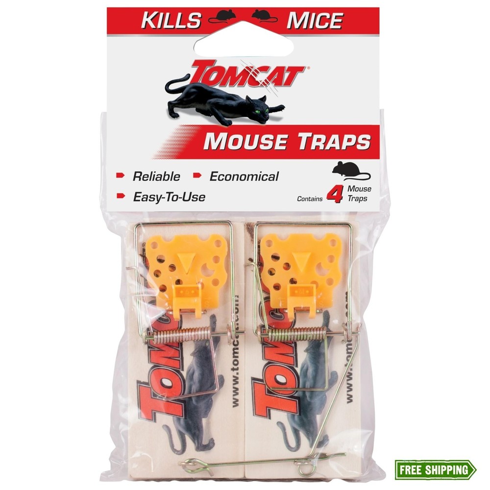 Tomcat Mouse Traps (Wooden), 4 Traps
