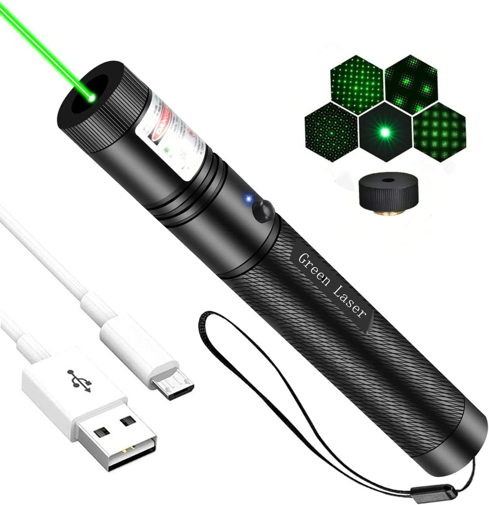 Long Range Laser Pointer, Rechargeable Flashlight with Green Laser Pointer for N