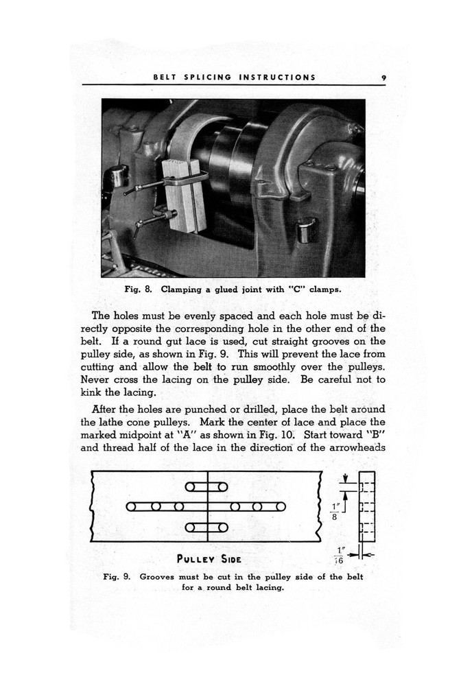 South Bend Flat Belt Splicing Instruction Manual #929