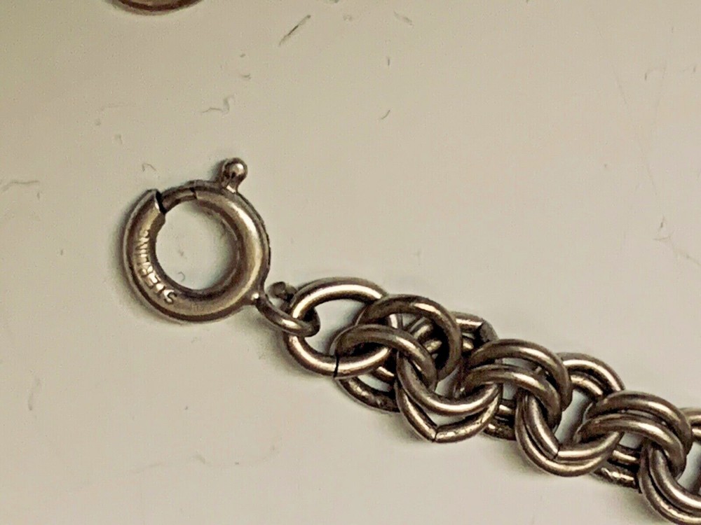 CHARM STERLING BRACELET 6 1/4 INCHES