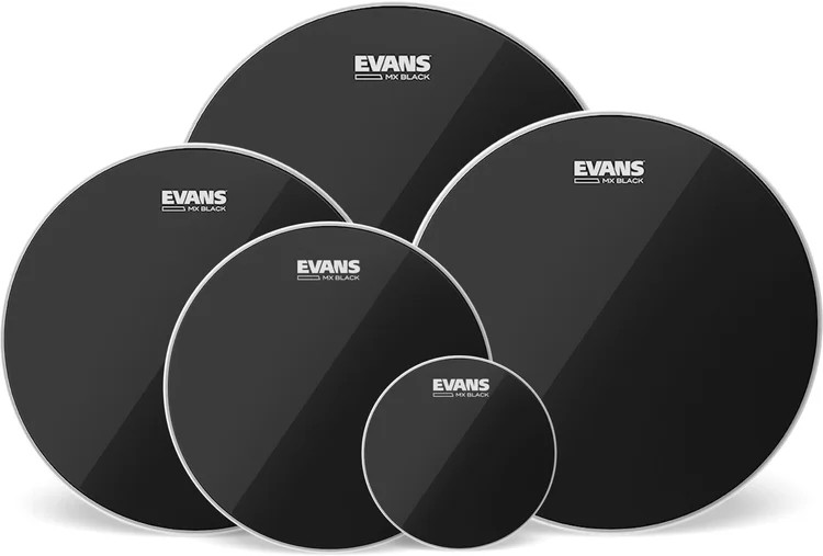 Evans MX Marching Tenor Drumhead Pack - Black