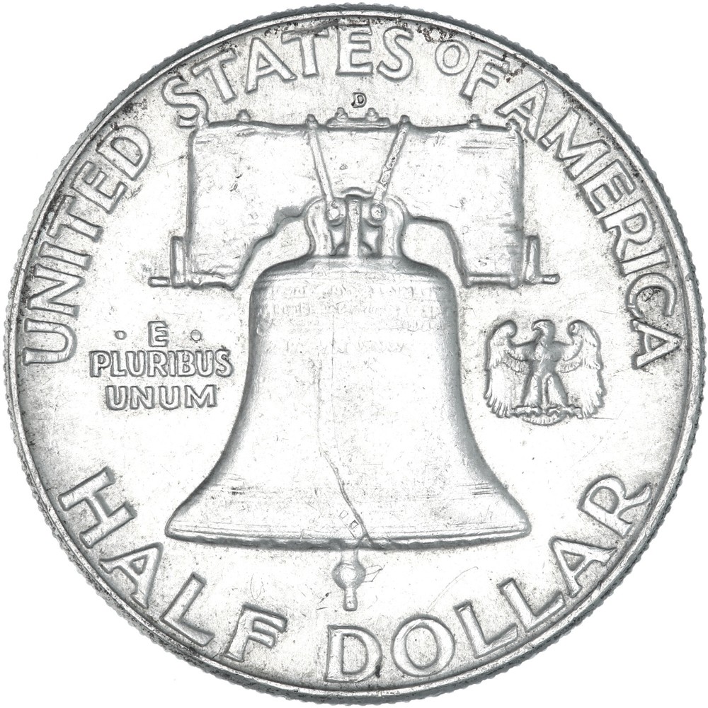 1961 D Franklin Half Dollar About Uncirculated 90% Silver
