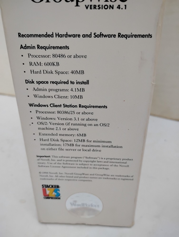 Novell GroupWise for Windows v4.1 Client/Admin Pack VTG