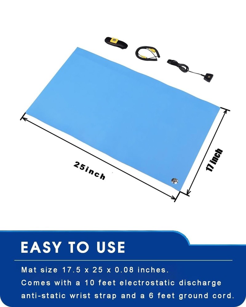 Anti Static Mat for Pc ESD Mat 17"X25" Soldering Table Mat Kit Computer Elect...