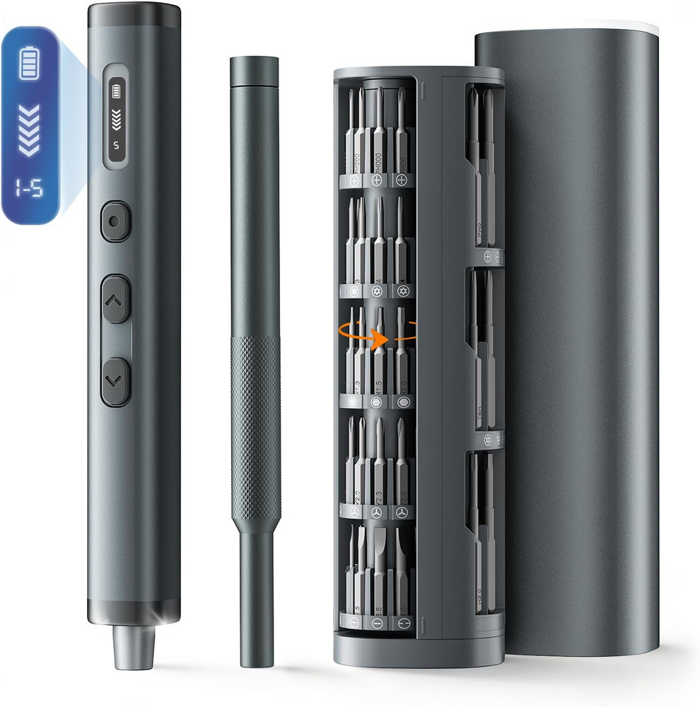 80 in 1 Mini Electric Screwdriver Set, Precision Cordless Screwdriver with OLED