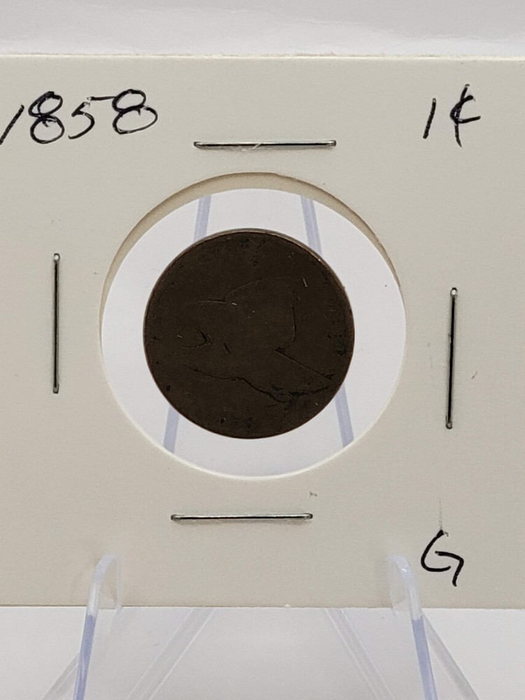 1858 1c Flying Eagle Penny, Small Letters, AG-G
