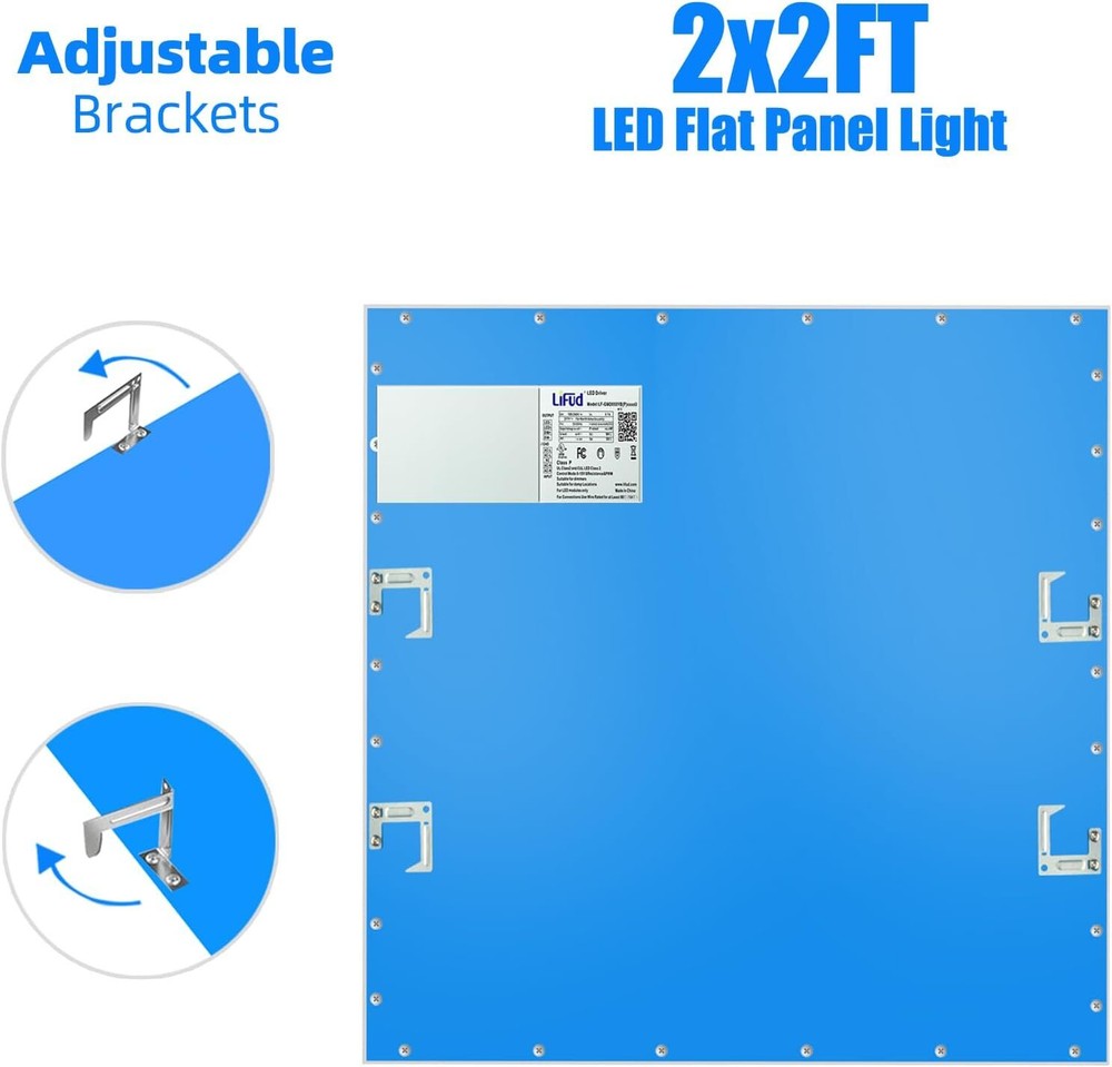 8 Pack 2x2 LED Panel Troffer Lights 5000K White Dimmable Drop Ceiling Light