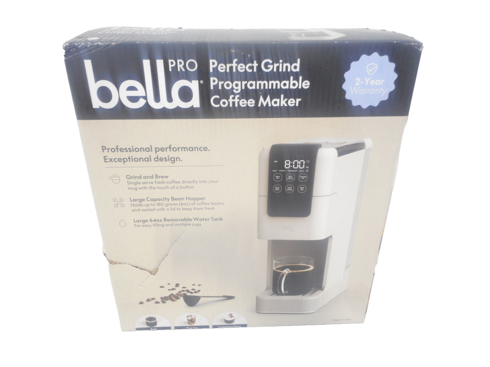 Bella PRO Perfect Grind Programmable Single-Serve Coffee Maker Grinder