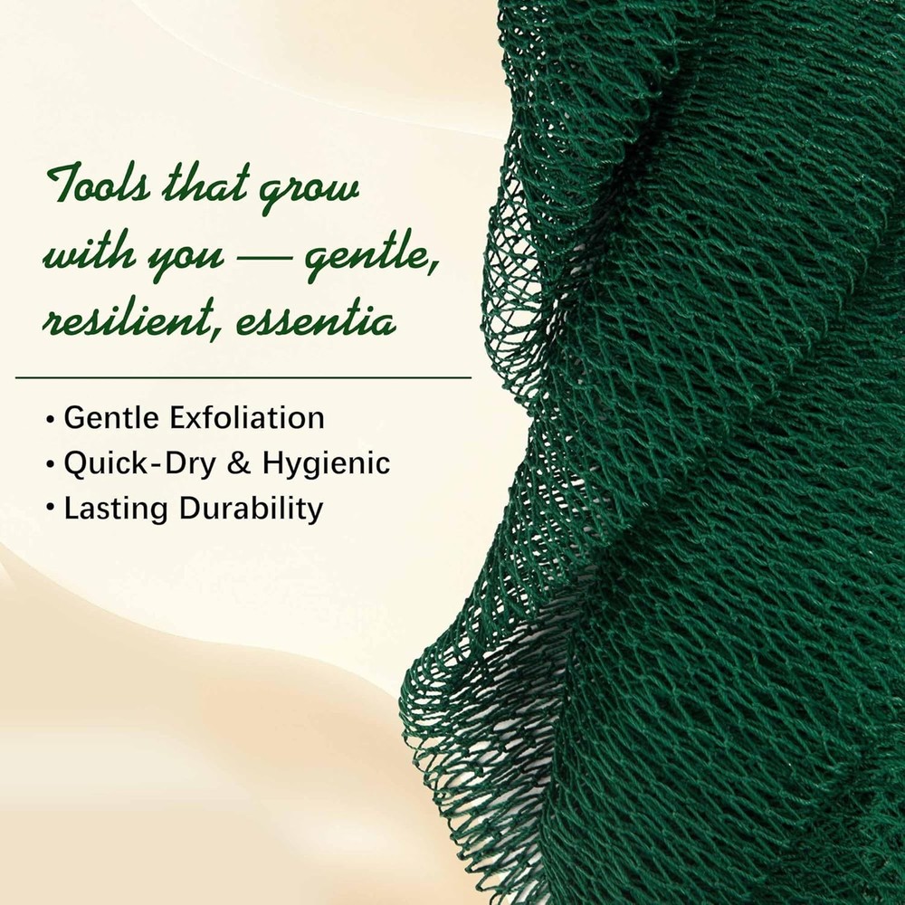African Sponge Net Authentic – 2 Pack Exfoliating Bath Net with Knots & Handle