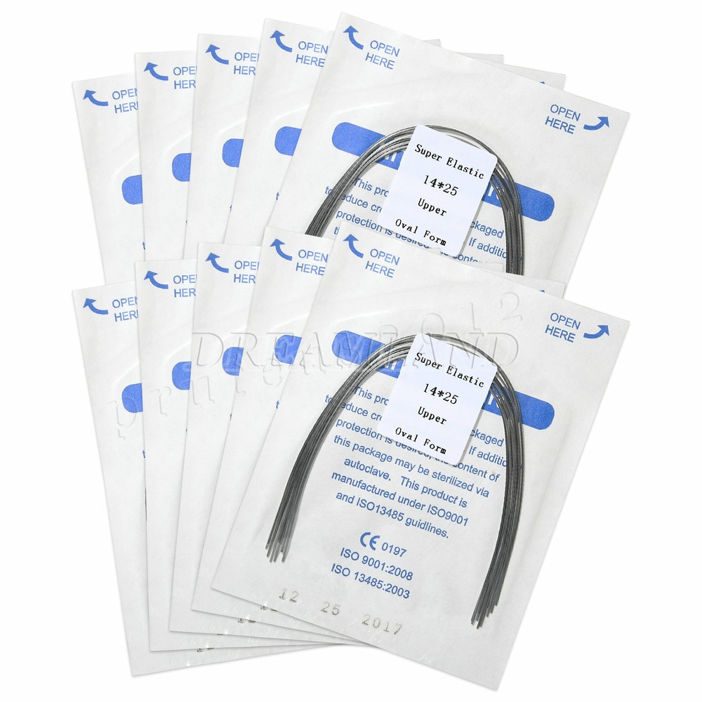 10 Packs Dent Orthodontic Arch Wire Rectangular Niti Super Elastic Upper/Lower