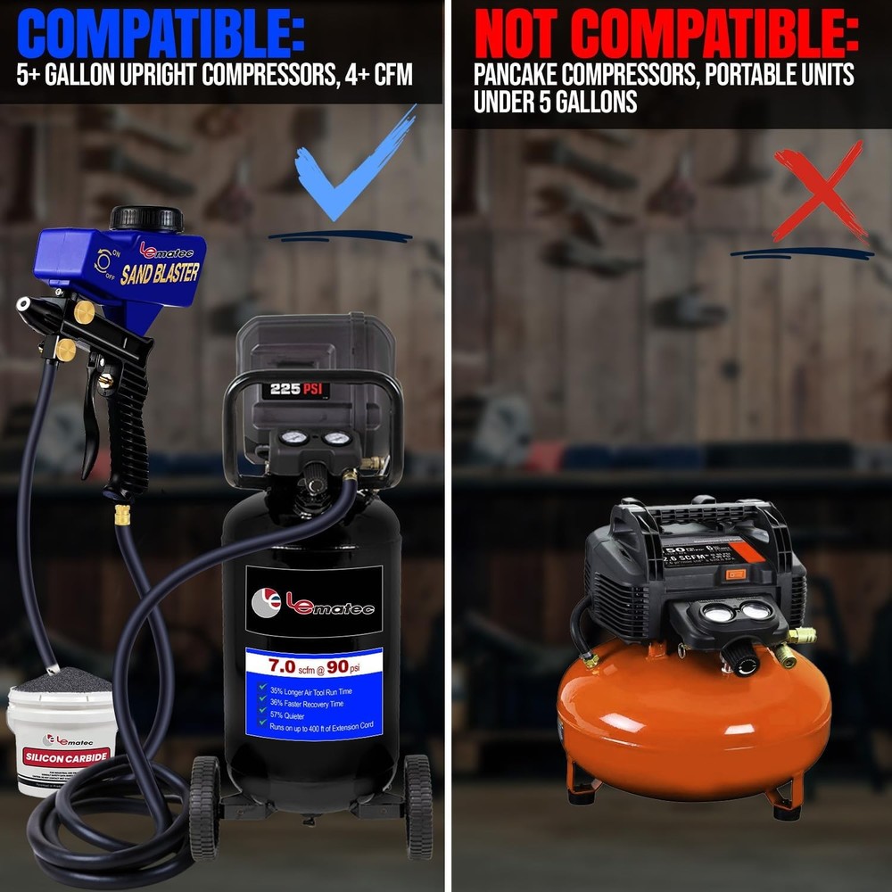 Professional Sandblaster Gun Kit: Effortless Surface Prep for DIY Enthusiasts...