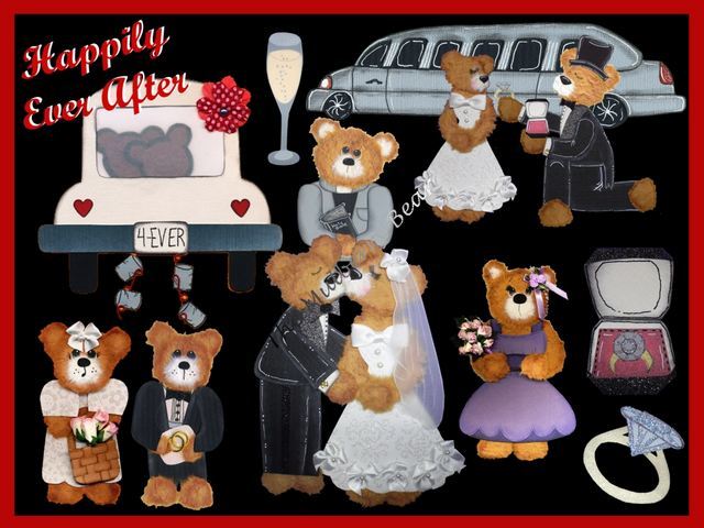 Mega WEDDING Tear BEARS PATTERNS Paper Piecing CD SVG