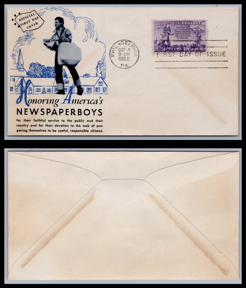 US FDC # 1015 3c Newspaper Boys  unknown   1952, 9Q5165