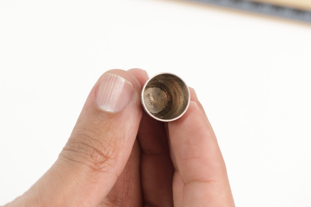 Antique Sterling Silver Thimble Signed diamond 4.06 grams