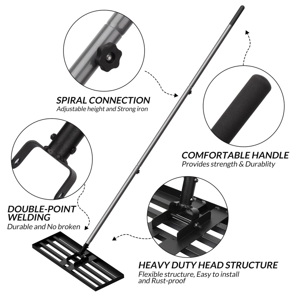 Walensee Lawn Leveling Rake, Levelawn Tool, Heavy Duty Effort Saving Lawn Lev...