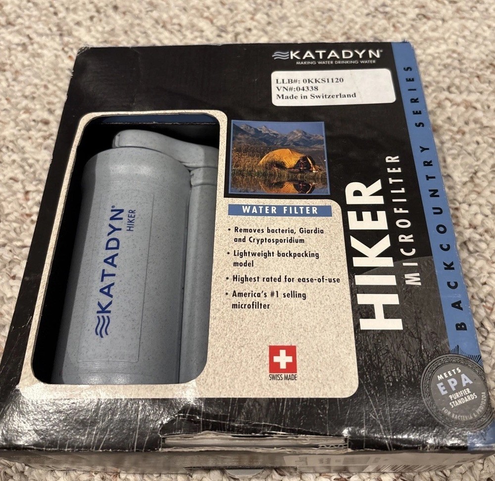 NEW Katadyn Hiker Compact  Backpacking Micro Water Filter Purifier Gray