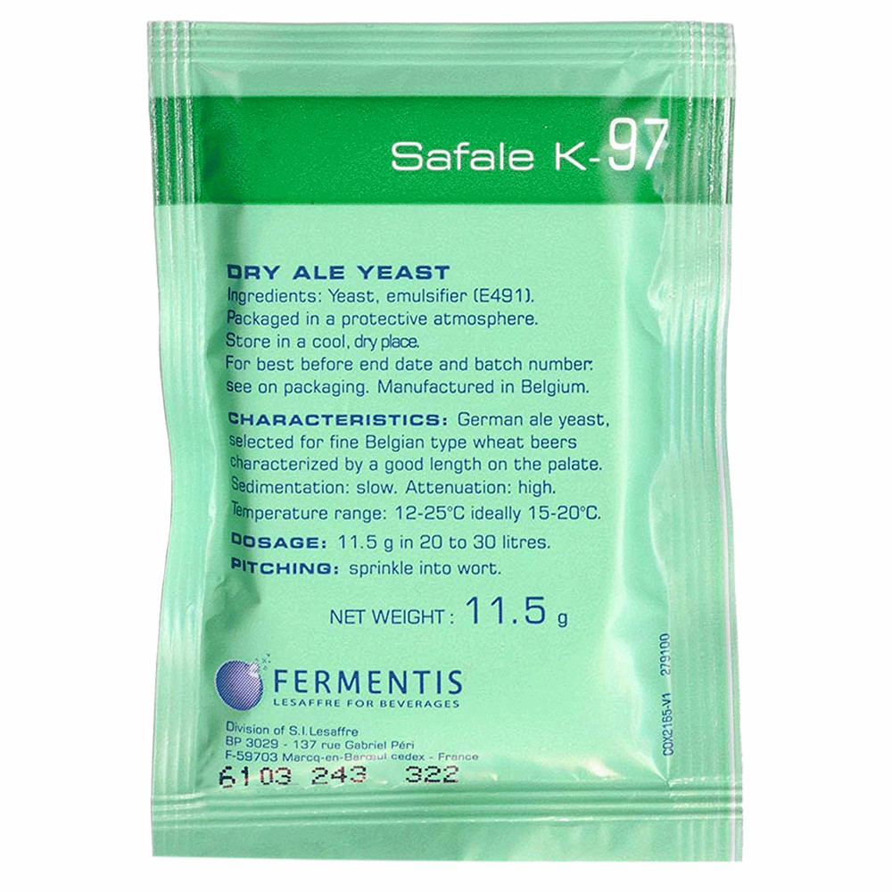 Safale K-97 Ale Yeast, 11.5g