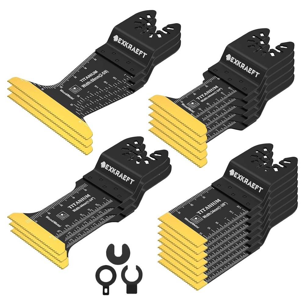 18 PCS Titanium Oscillating Tool Blade, Professional Universal Multitool Blades