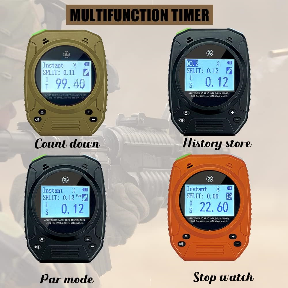 Indesign Tactical Shot Timer for Shooting - Practice Shooting Timer Dry Fire for