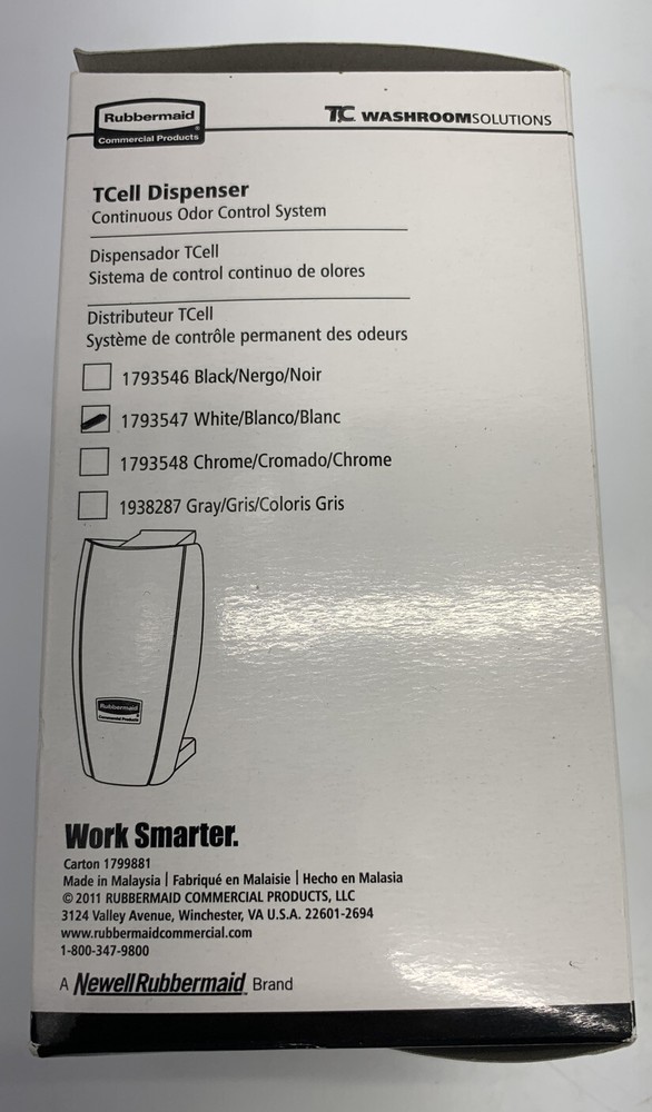 Washroom Solutions TCell Dispenser White Continuous Odor Control System It/570