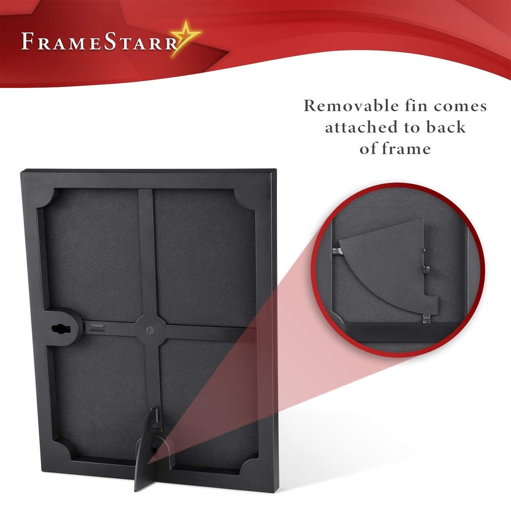 8x10 Picture Frame Set (Black, 3 Pack), Front-Loading Contemporary Modern Sty...
