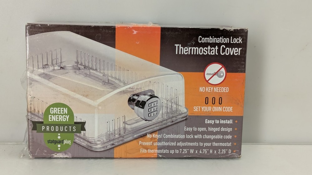StatGuardPlus Universal Thermostat Guard Clear Changeable with Combination Lock