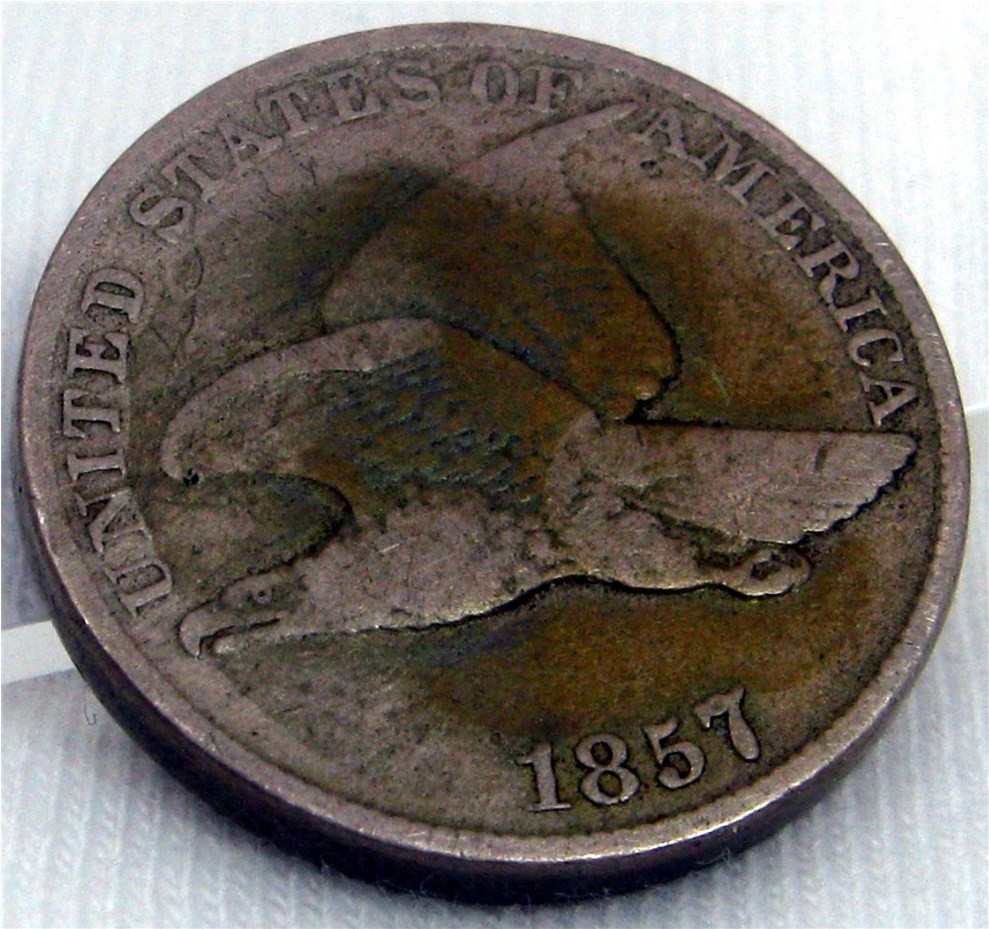 1857 FLYING EAGLE " AMERICS'S FIRST SMALL SIZED CENT " ERROR COIN   # 349-2-6