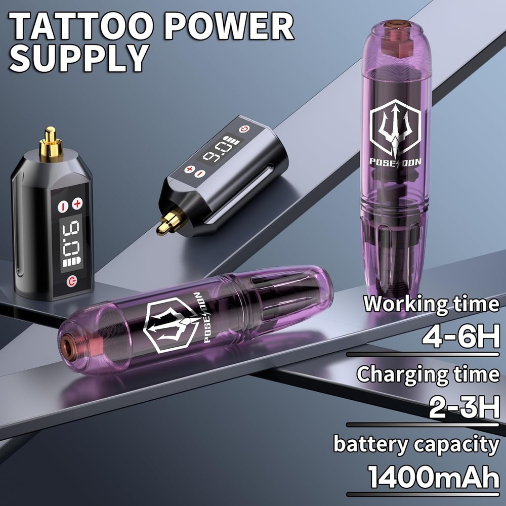 Wireless Tattoo Kit Complete for Beginners Pen Machine with Power Supply Needles