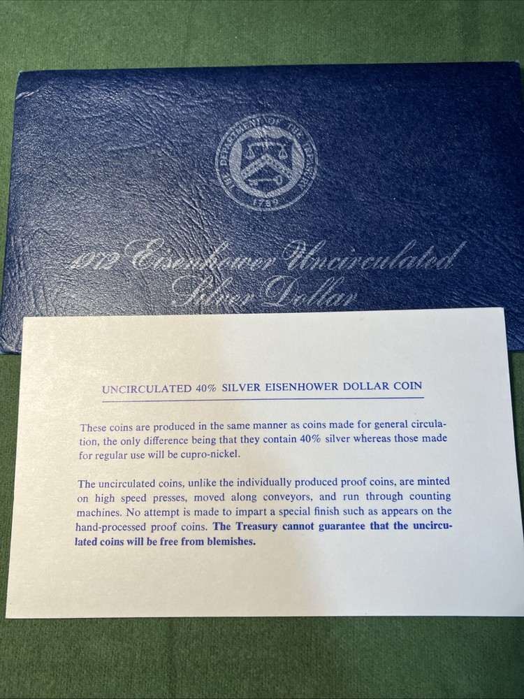 1972-S Eisenhower Dollar 40% Silver in Blue Envelope Mint Pkg