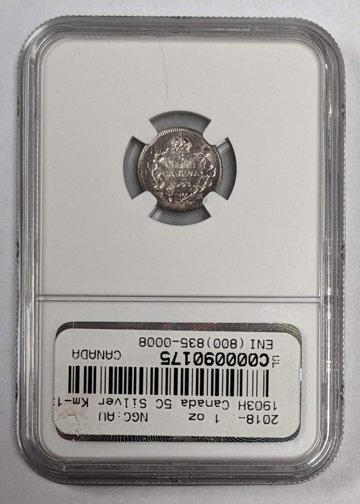 1903 H Canada 5c NGC AU Details