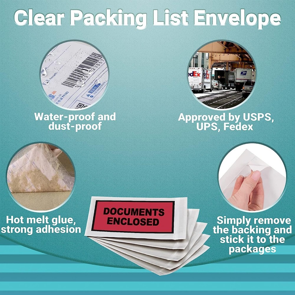 1000 Important Papers Packing Envelopes 5.5 x 10 Back Loading