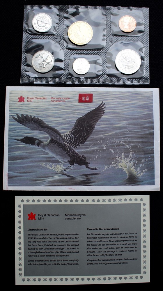 1996 CANADA PROOF LIKE COIN SET with COA & Envelope