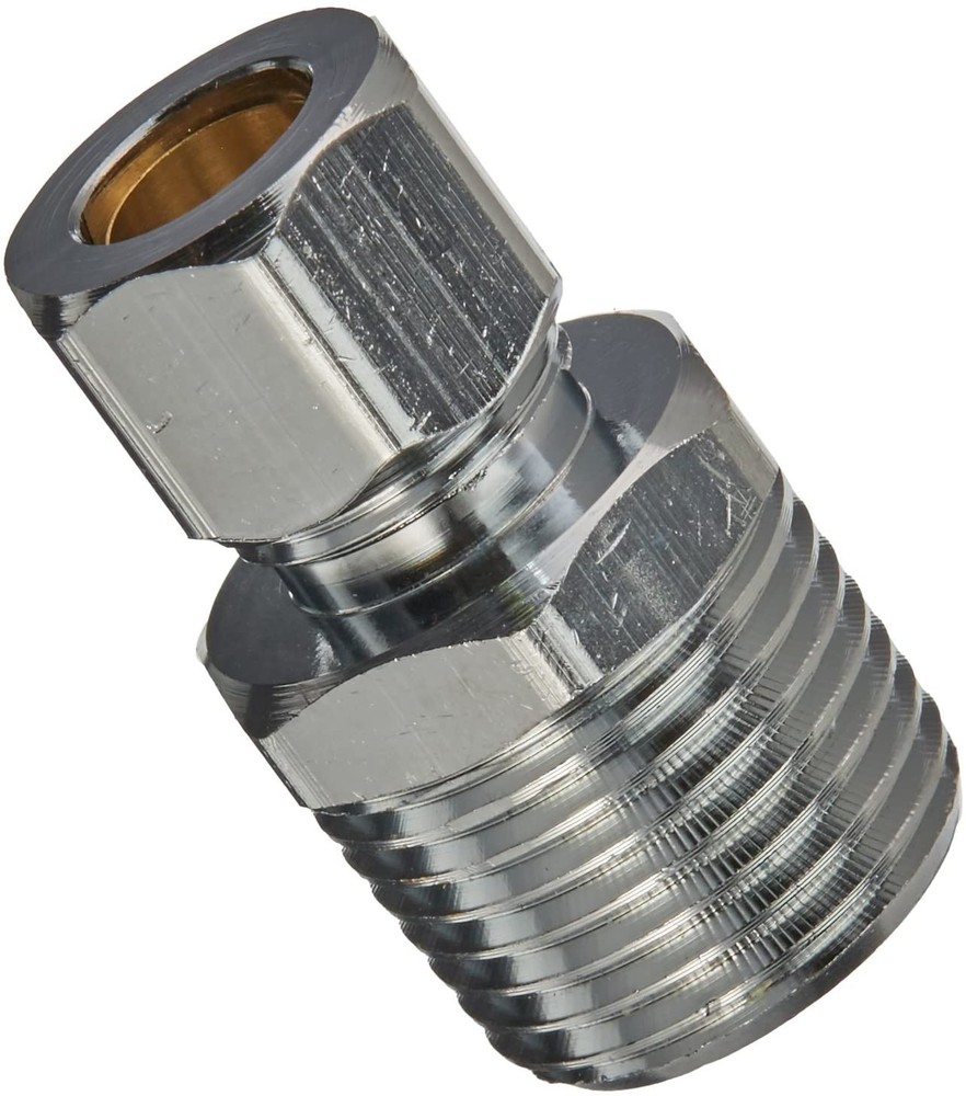 PLUMB PAK PP74PCLF Chrome 1/2-MIP 3/8-OD Straight Pipe to Tube Adapter Connector