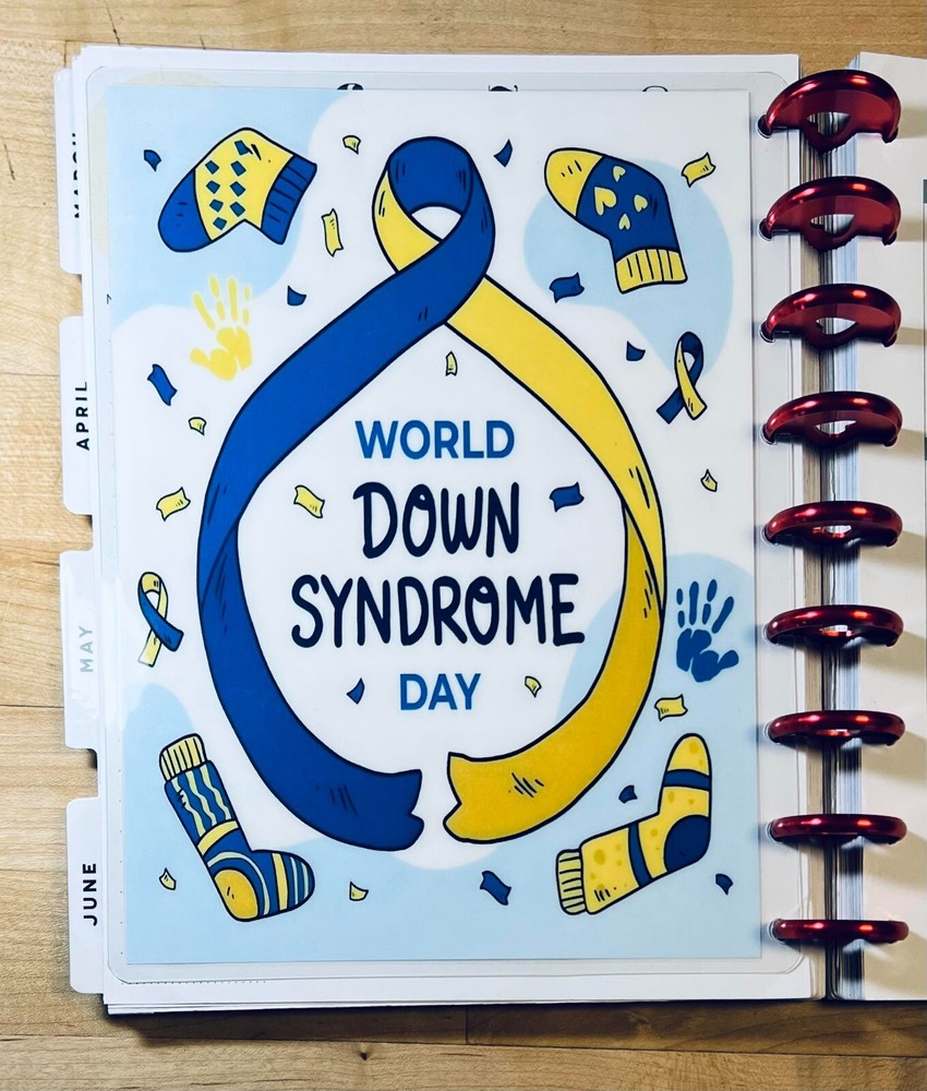 World Down Syndrome Day 321 Dashboard Insert for use with Classic HAPPY Planner-